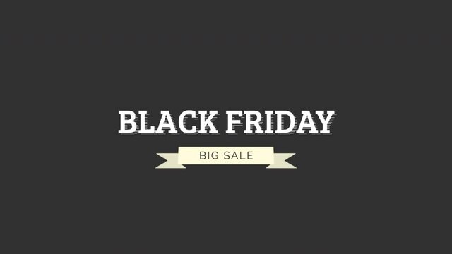 Black Friday with Big Sale ribbon fashion background, motion abstract holidays, business and corporate style background