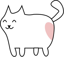 Funny happy white cat