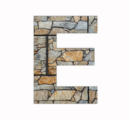 Alphabet letter E - Rustic stone background