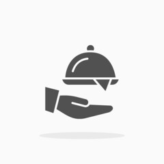 Service dish food icon. Solid or glyph style.