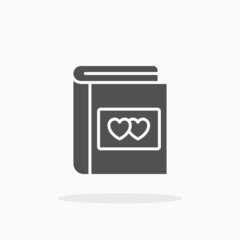 Photo album wedding icon. Solid or glyph style.