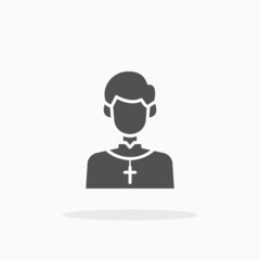 Priest icon. Solid or glyph style.