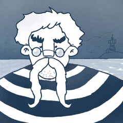 hand drawn sketch caricature portrait of seaman with moustache 