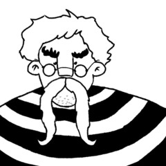 hand drawn sketch caricature portrait of seaman with moustache isolated on white