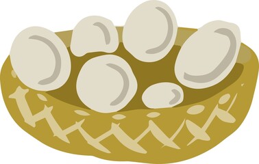 
Farm village chicken eggs chicken coop flat illustration vector hand drawn background childrens cute cartoon windmill landscape
