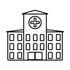 Hospital building thin icon vector illustration