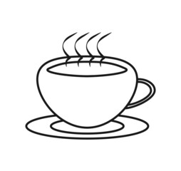Coffee or tea cup vector icon on white background
