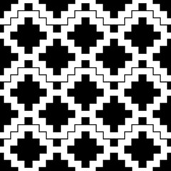 Inca crosses seamless pattern. Ethnic ornament. Folk background. Geometric wallpaper. Grid image. Tribal motif. Ancient mosaic. Digital paper. Abstract web design. Textile print. Vector art