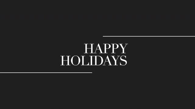 Happy Holidays on black fashion color, holidays and promo style background