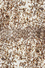 Vertical view of an old rustic iron sheet for texture background