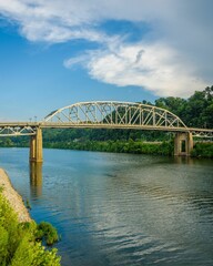 The South Side Bridge and Kanawha River, in Charleston, West Virginia