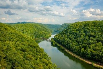 View of the New River Gorge from Hawks Nest State Park, West Virginia