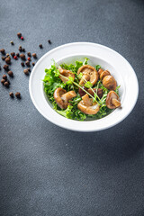 pickled mushroom mix salad healthy meal food snack on the table copy space food background rustic top view keto or paleo diet veggie vegan or vegetarian food 