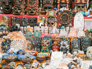 souvenir shop at chichen itza mexico - obrazy, fototapety, plakaty