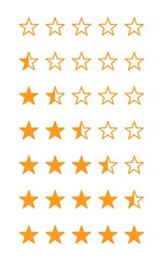 Naklejka premium Rating, review, product rating, five-star collection. five star rating