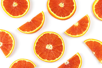 Sicilian orange on white isolated background. The concept of healthy food and healthy life