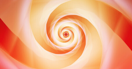 Abstract bright orange tunnels or wormholes. 3d rendering.