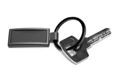 Black key ring isolated on white