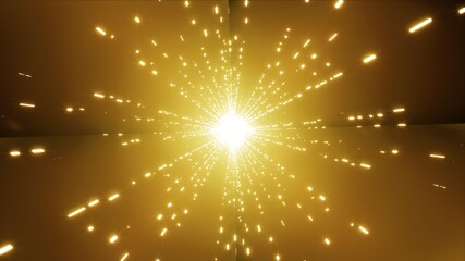 Fototapeta premium Glittering Yellow Light in the Tunnel
