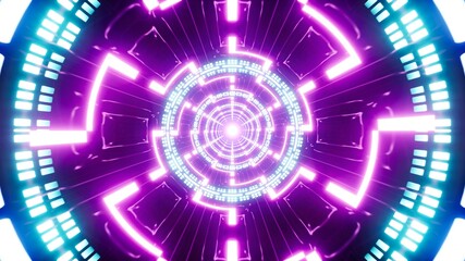 Zigzag Shaped Neon VJ Light Cyber Portal Tunnel