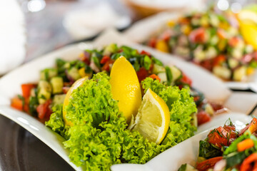 salad on a kitchen board, snack bar