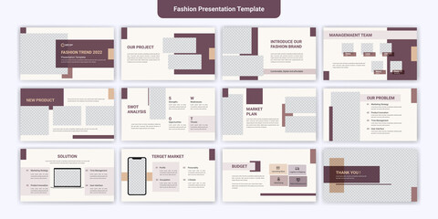 Fashion minimal slides presentation background template. business presentation template.