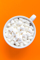 cocoa with marshmallows hot coffee drink sweet beverage healthy meal food snack on the table copy space food background rustic