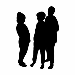 children together, silhouette vector
