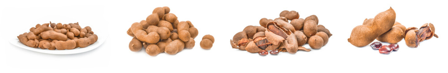 Set of Tamarinde isolated on a white cutout