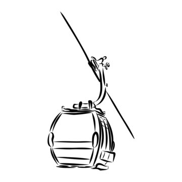 recommend clip art: Cable car graphic mountain black white landscape sketch illustration vector