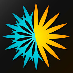 Air conditioner symbol sun and snowflake. Air temperature control