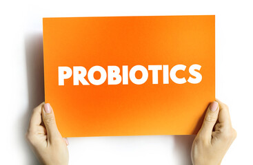 Probiotics text quote on card, concept background