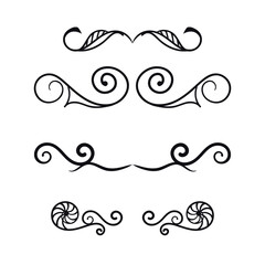 Hand drawn ink dividers and lines vector.