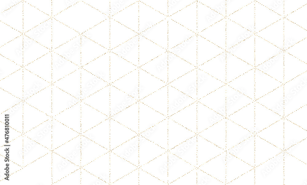 Aufkleber Vector pattern. Geometric background with rhombus and nodes. Golden texture.