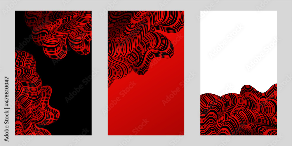 Poster abstract background distorted lines liquid shape. psychedelic stripes. vector illustration for broch
