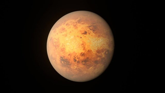 Spinning planet Venus. Beautiful space 4k video footage.