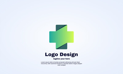 vector clinic health logo design modern 3d illustrator