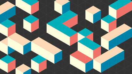 Modern Abstract Background with Triangle Cubes Element and Pastel Color