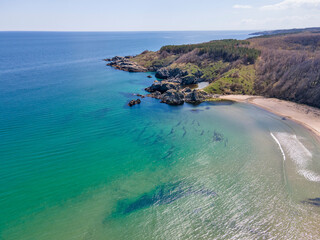 Obraz premium Aerial view of Silistar beach near village of Rezovo, Bulgaria