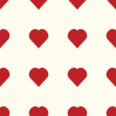 Seamless pattern with red hearts.  Valentines Day textured print. Vector illustration.