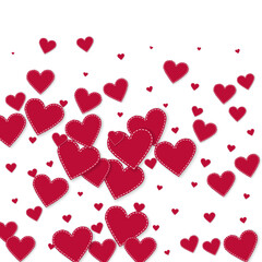 Red heart love confettis. Valentine's day gradient