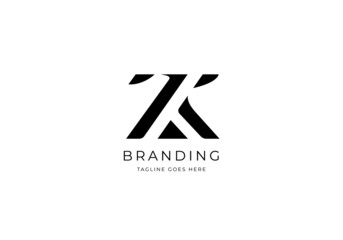 Obraz premium ZK monogram initial logo