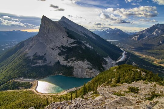 Morning Hike To East End Of Rundle In Canmore, Canada.