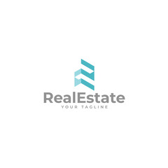 Modern flat simple REAL ESTATE home logo design 