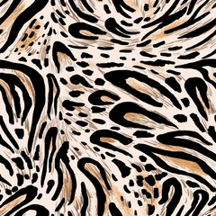 Gordijnen naadloos patroon van luipaardvel © kenan