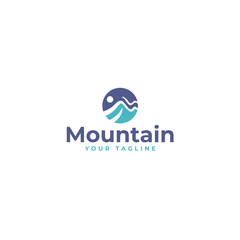Modern flat simple design MOUNTAIN logo design