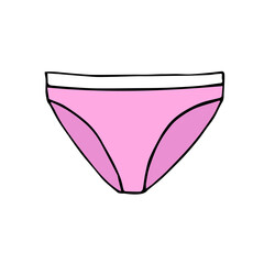 Vector hand drawn doodle sketch colored panties isolated on white background