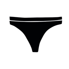 Vector hand drawn doodle sketch black panties isolated on white background