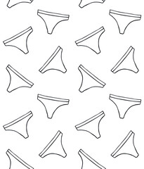 Vector seamless pattern of hand drawn doodle sketch panties isolated on white background