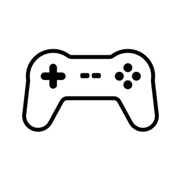 Vector flat outline Game console joystick isolated on white background